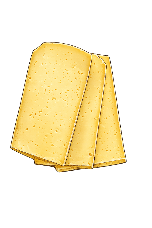 Raclette Nature mild – drei cremige Käsescheiben, mild und fein