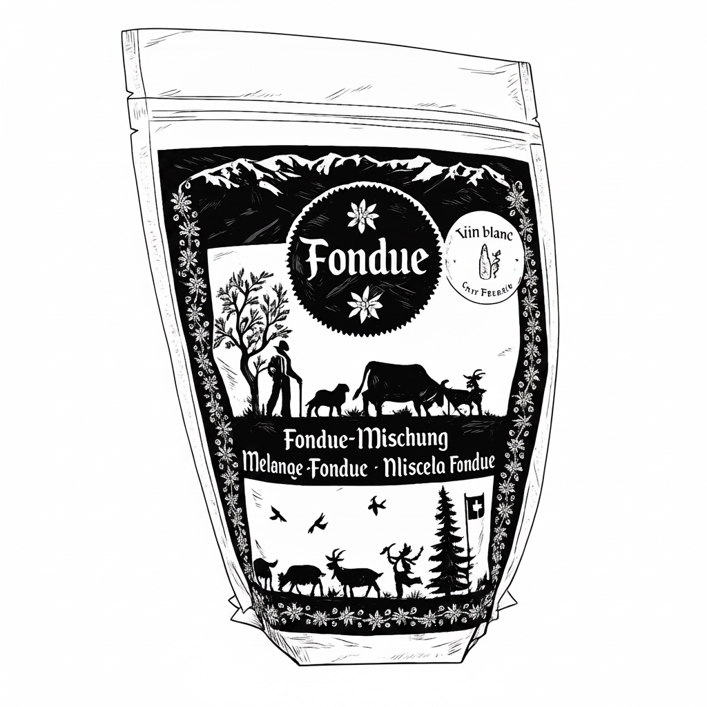 Fondue-Hausmischung quadratisch vollständig