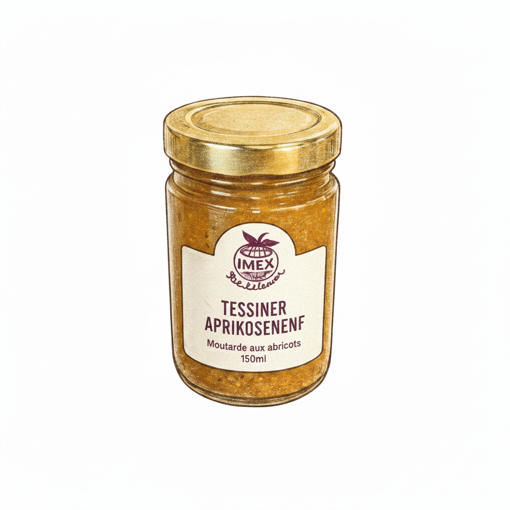 Tessiner Aprikosensenf Illustration
